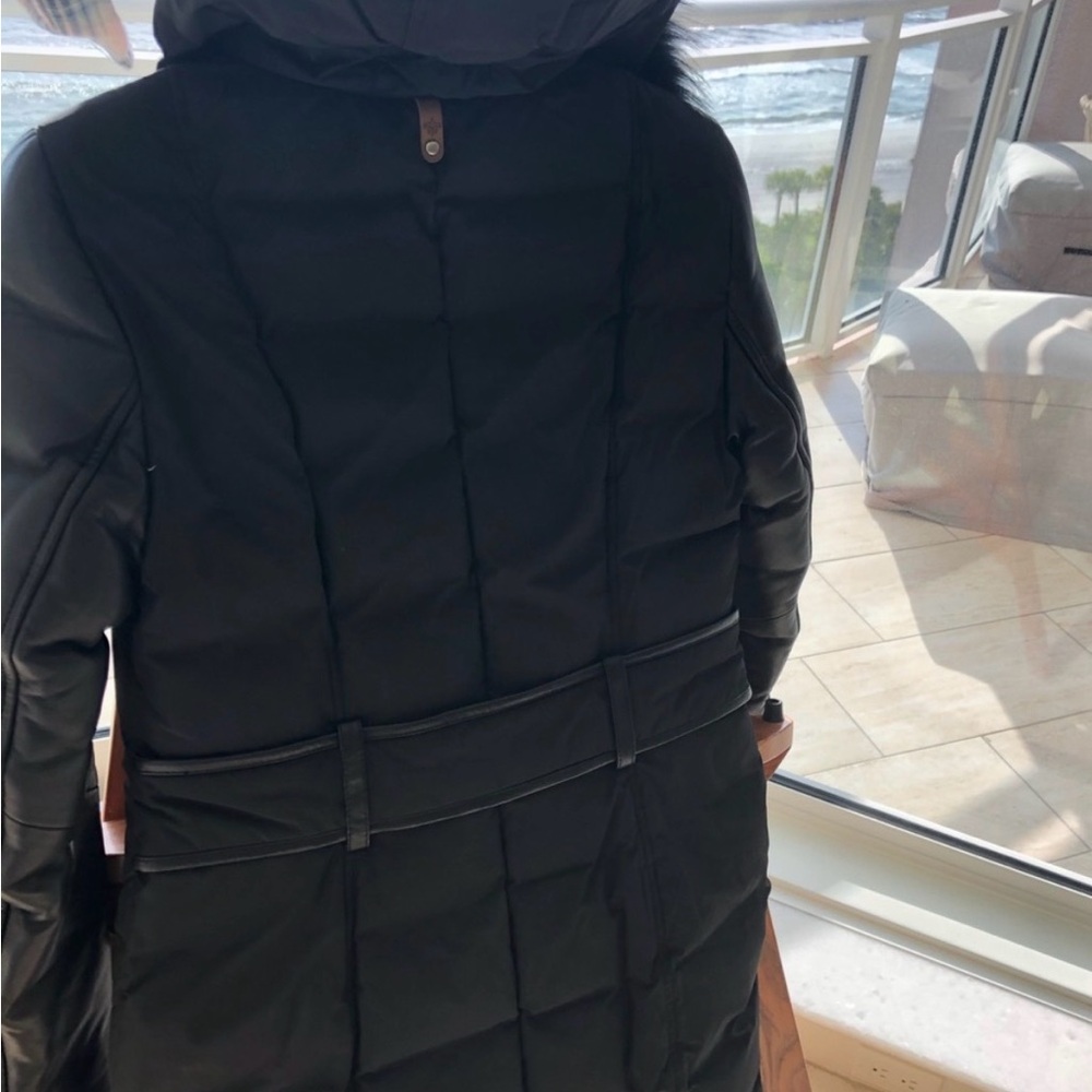 Mackage Cordelia Black Puffer Coat with Fur Trim - Picture 3 of 7